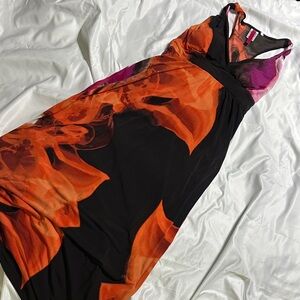 Elegant Black and Orange Women's Dress